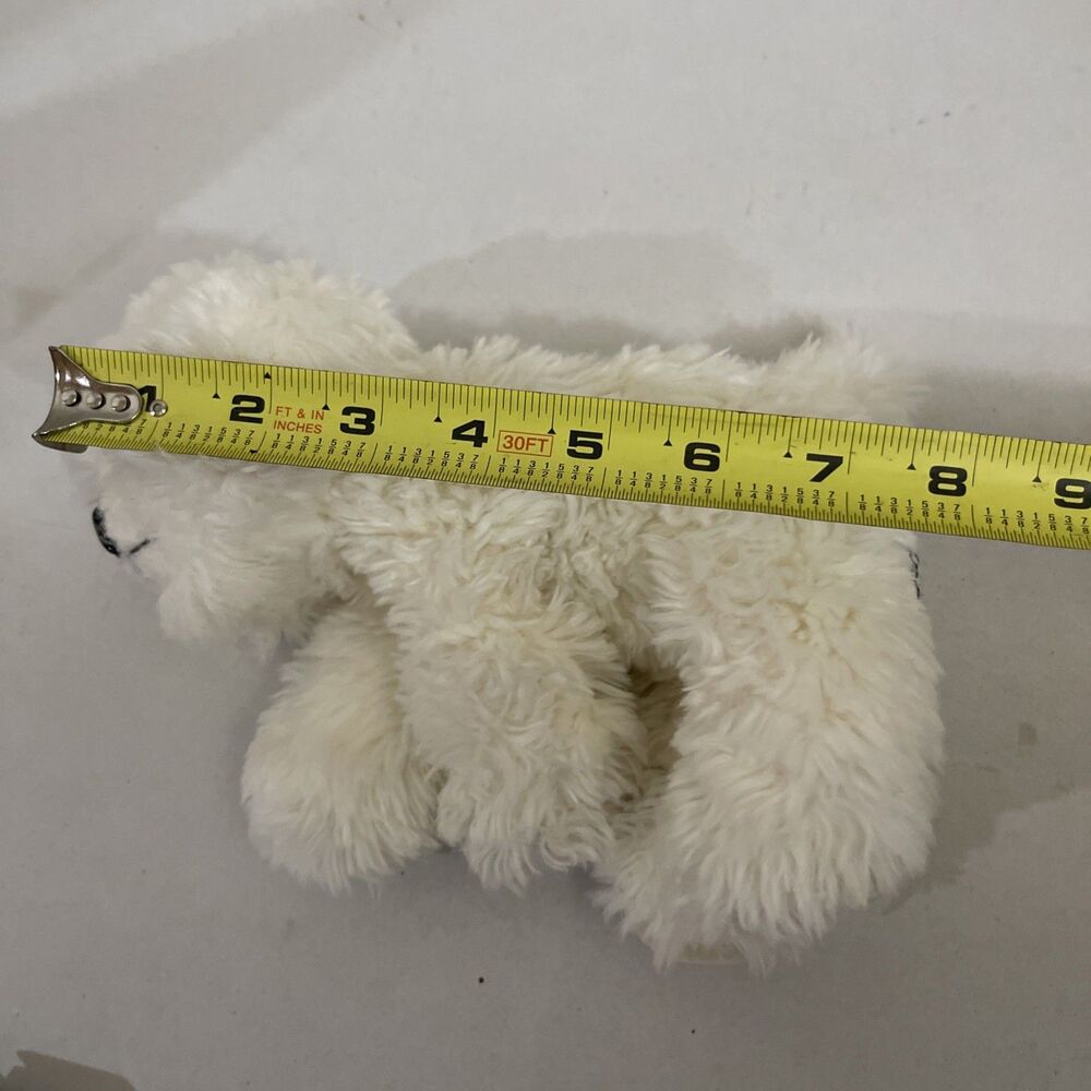 Vintage Russ Berrie White Puppy Dog Muffin Plush Animal 8" Maltese Bichon Frise - Picture 9 of 9